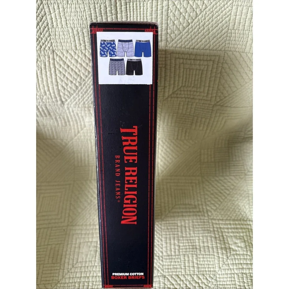 True Religion Men's Boxer Briefs 5 Pack Size M 32-34 Premium Cotton Fly Front